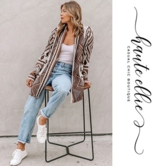 Chocolate Mocha Southwest Shawl Cardigan - Picture 4 of 7